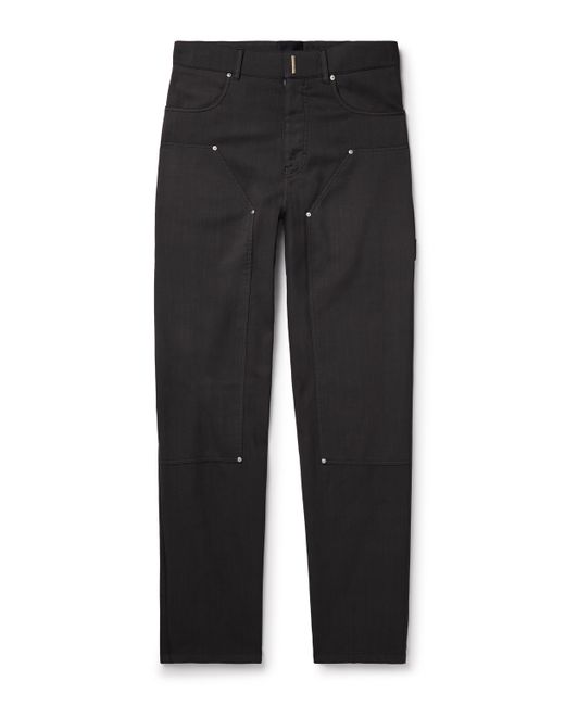 Givenchy Straight-Leg Logo-Embellished Wool-Blend Twill Trousers