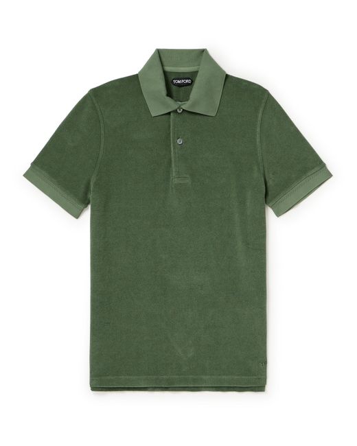 Tom Ford Logo-Embroidered Cotton-Blend Terry Polo Shirt