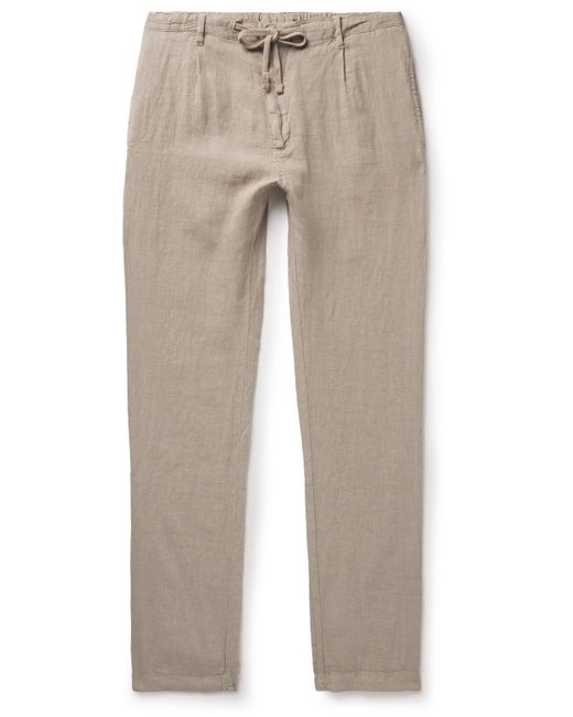 Hartford Tanker Slim-Fit Straight-Leg Linen Drawstring Trousers