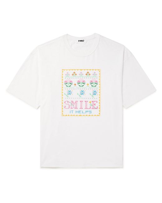 Ymc Smile Embroidered Organic Cotton-Jersey T-Shirt