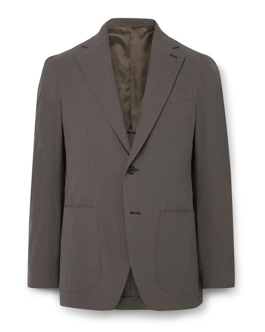 Caruso Aida Super 150s Wool and Silk-Blend Seersucker Suit Jacket