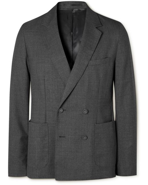 Officine Generale Leon Double-Breasted Wool Suit Jacket