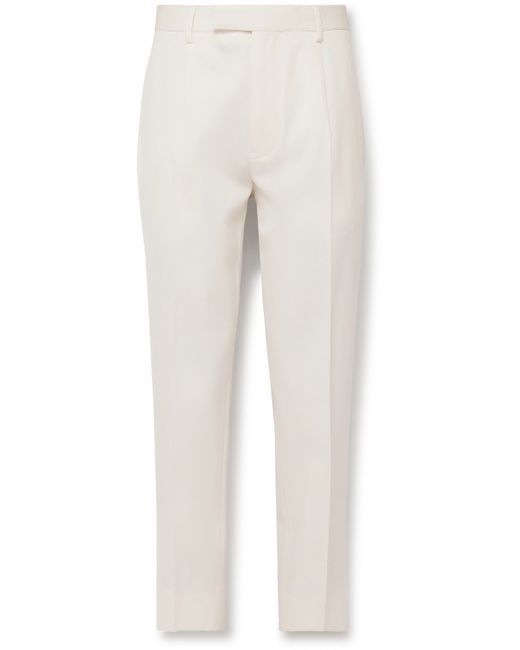 Z Zegna Slim-Fit Pleated Cotton and Wool-Blend Twill Trousers