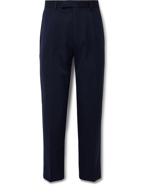 Z Zegna Slim-Fit Pleated Cotton and Wool-Blend Twill Trousers