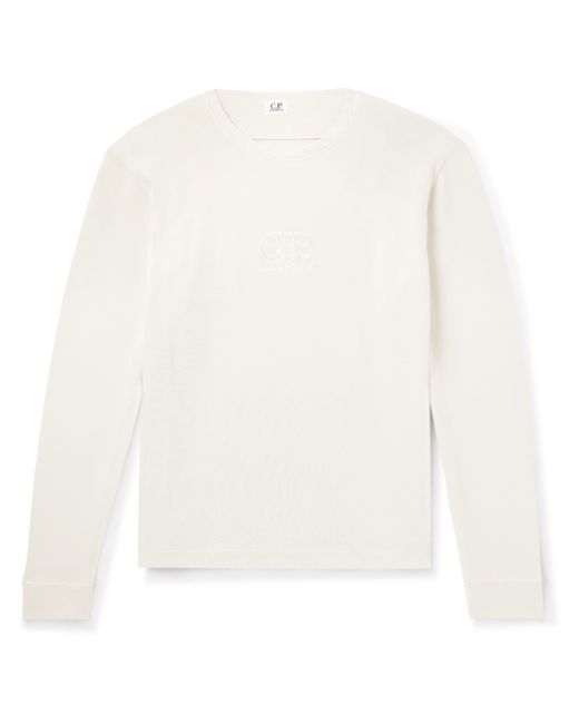 CP Company Logo-Embroidered Bouclé-Trimmed Cotton-Jersey Sweatshirt