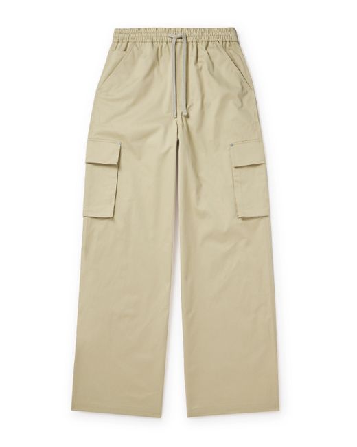 Frame Wide-Leg Cotton-Blend Twill Drawstring Cargo Trousers