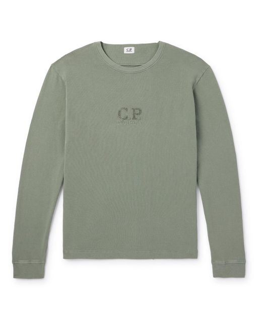 CP Company Logo-Embroidered Bouclé-Trimmed Cotton-Jersey Sweatshirt