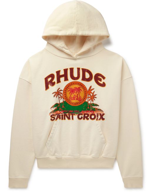 Rhude Saint Croix Logo-Print Cotton-Jersey Hoodie