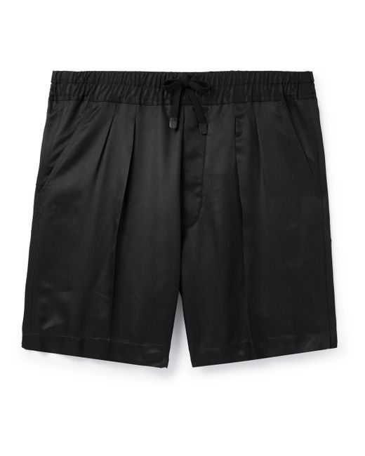 Tom Ford Straight-Leg Pleated Silk-Twill Drawstring Shorts UK/US 30