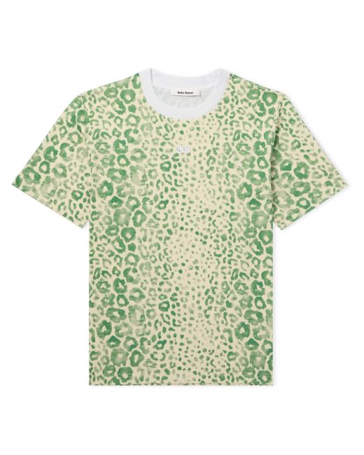 Wales Bonner Original Logo-Embroidered Leopard-Print Organic Cotton-Jersey T-Shirt