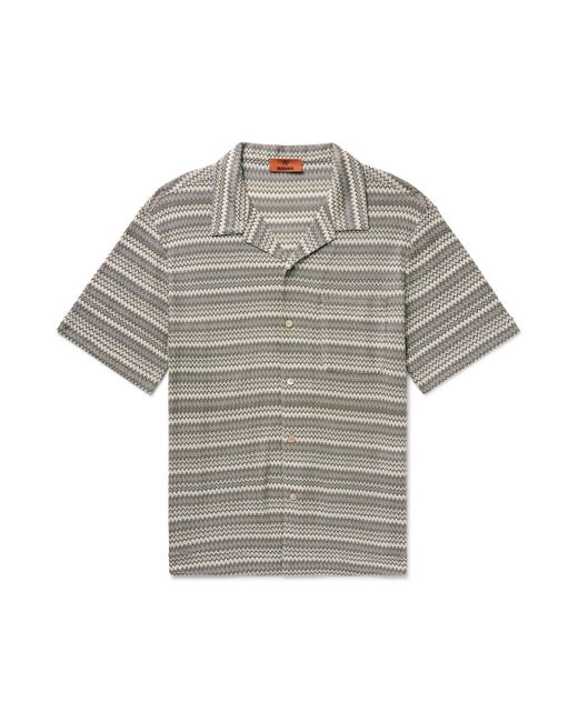 Missoni Camp-Collar Striped Knitted Shirt