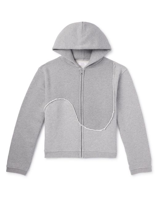 Erl Panelled Cotton-Jersey Zip-Up Hoodie