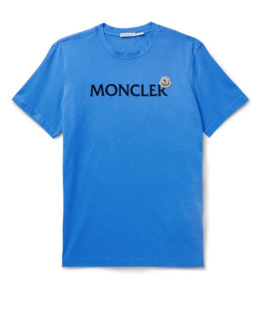 Moncler Logo-Flocked Appliquéd Cotton-Jersey T-Shirt