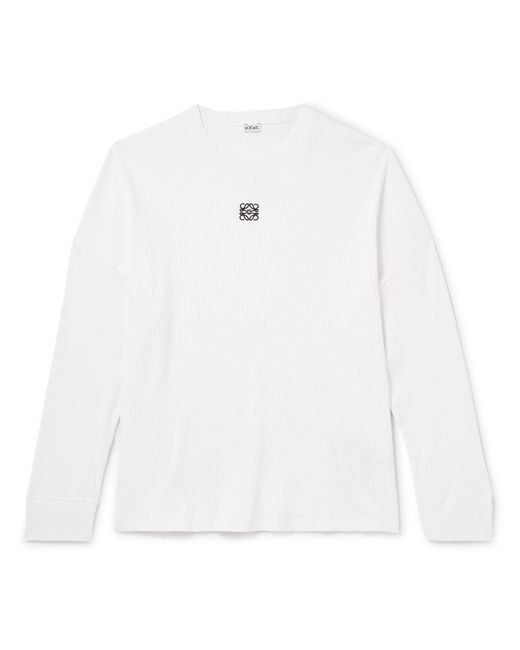 Loewe Oversized Logo-Embroidered Ribbed Cotton T-Shirt