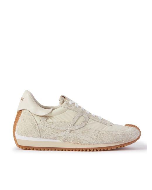 Loewe Flow Runner Leather-Trimmed Brushed-Suede and Nylon Sneakers