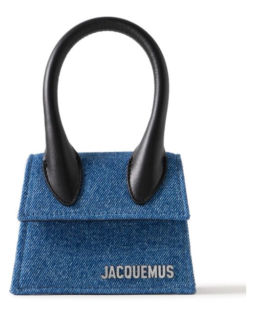 Jacquemus Le Chiquito Logo-Embellished Leather-Trimmed Denim Bag