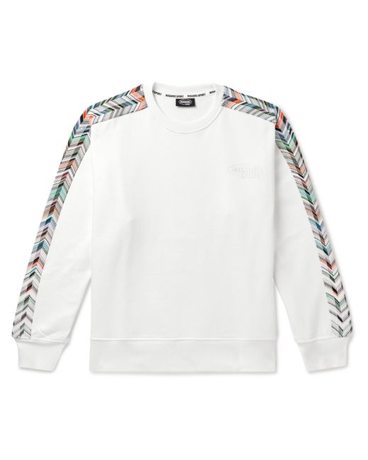 Missoni Logo-Embroidered Striped Cotton-Jersey Sweatshirt