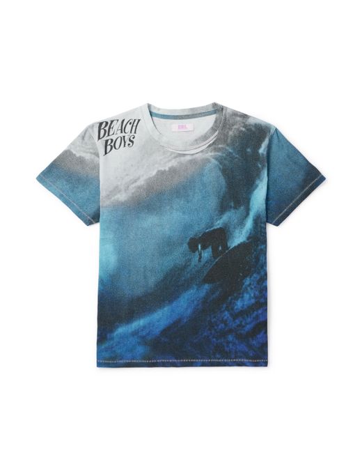 Erl Beach Boys Distressed Printed Cotton-Jersey T-Shirt