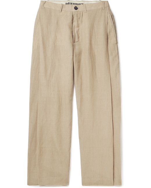 Kartik Research Pleated Linen-Gauze Trousers UK/US 32