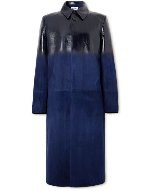 Loewe Textured-Leather and Suede Coat