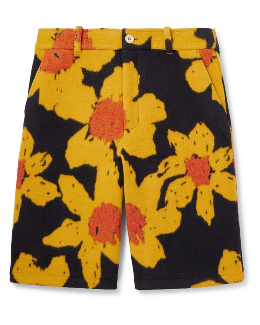 The Elder Statesman Senna Straight-Leg Floral-Print Wool and Cashmere-Blend Shorts