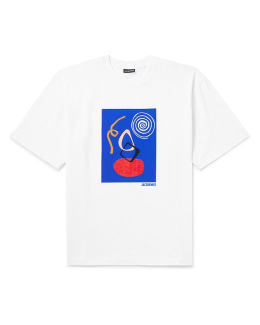 Jacquemus Cuadro Logo-Print Embroidered Cotton-Jersey T-Shirt