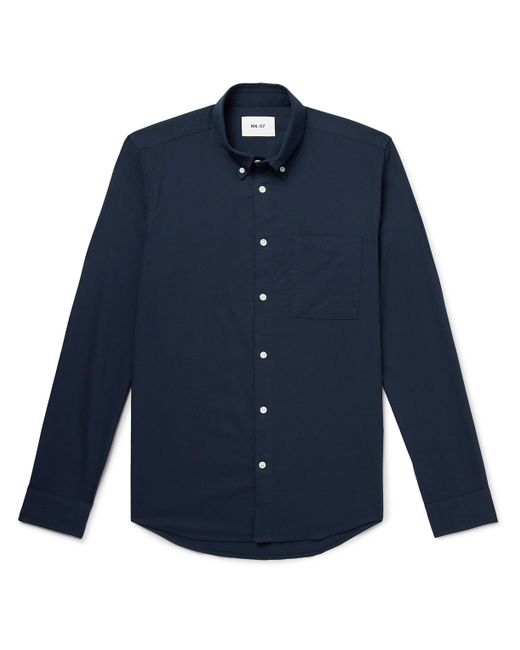 Nn07 Arne 5655 Button-Down Collar Organic Cotton and Modal-Blend Twill Shirt