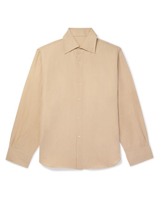 Stòffa Spread-Collar Cotton and Linen-Blend Shirt