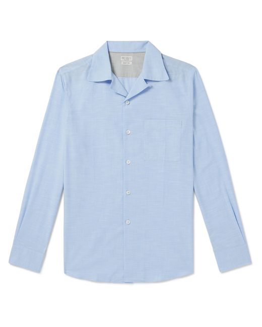 Brunello Cucinelli Convertible-Collar Cotton Shirt
