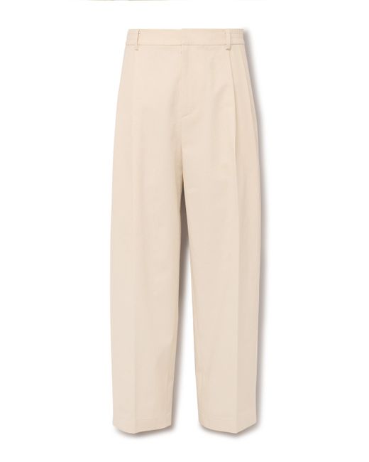 Le 17 Septembre Wide-Leg Pleated Cotton-Twill Trousers