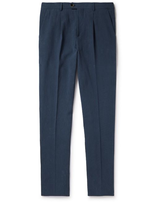Brunello Cucinelli Slim-Fit Pleated Linen Trousers