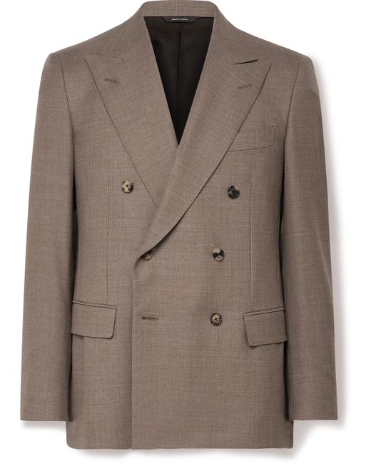 Loro Piana Double-Breasted Virgin Wool-Twill Suit Jacket