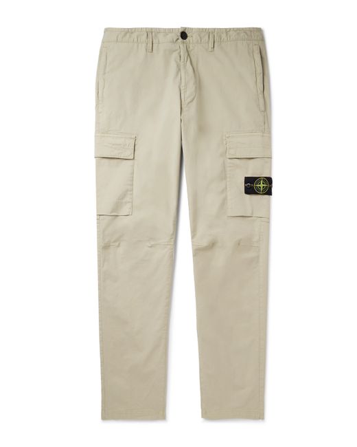 Stone Island Straight-Leg Logo-Appliquéd Supima Cotton-Blend Cargo Trousers UK/US 28