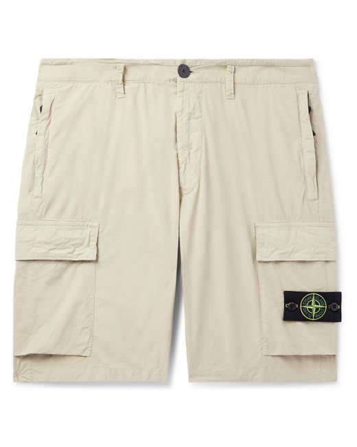 Stone Island Straight-Leg Logo-Appliquéd Cotton-Blend Canvas Cargo Shorts UK/US 28