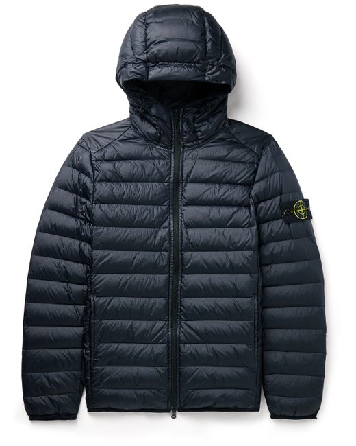 Stone Island Logo-Appliquéd Quilted Shell Hooded Down Jacket