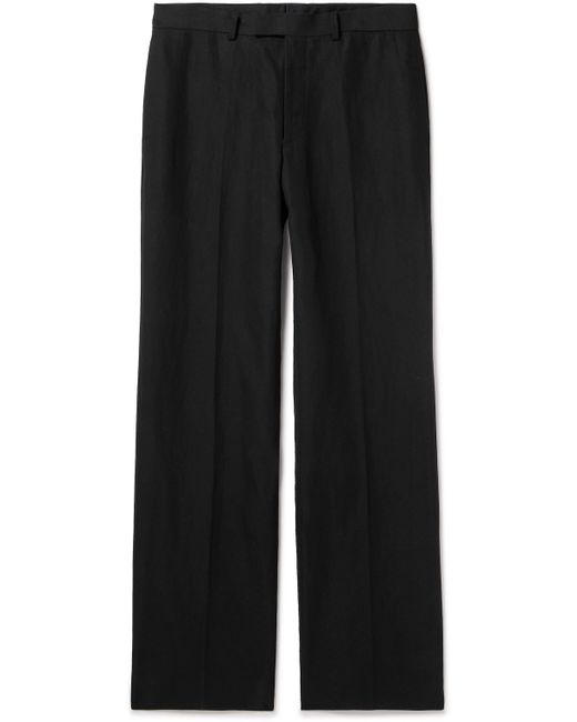 Auralee Straight-Leg Cotton and Linen-Blend Twill Trousers