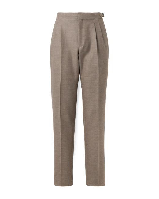 Loro Piana Straight-Leg Pleated Wool-Twill Suit Trousers