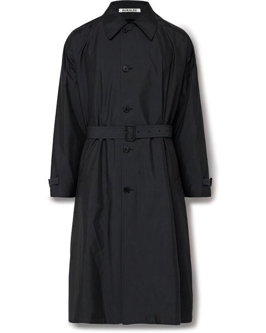 Auralee Reversible Cotton-Blend and Silk-Satin Trench Coat
