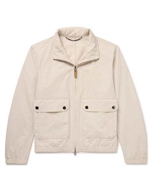 Canali Cotton-Blend Twill Hooded Bomber Jacket