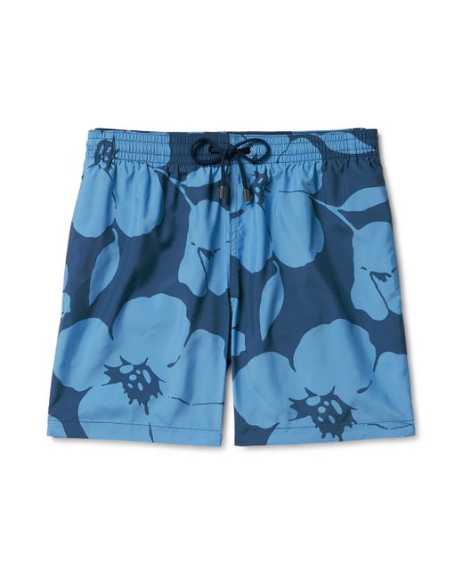Canali Straight-Leg Mid-Length Floral-Print Swim Shorts