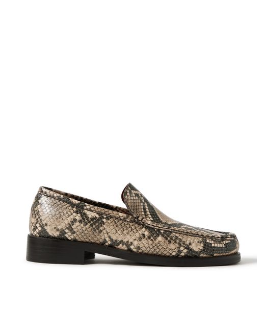 Acne Studios Boafer Snake-Effect Leather Loafers