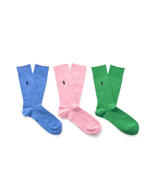 Polo Ralph Lauren Three-Pack Logo-Embroidered Ribbed Cotton-Blend Socks 42