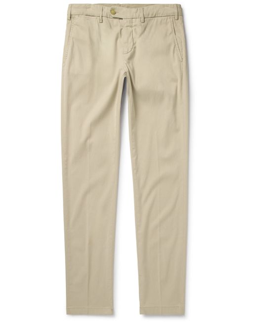 Canali Slim-Fit Garment-Dyed Stretch Lyocell and Cotton-Blend Twill Trousers