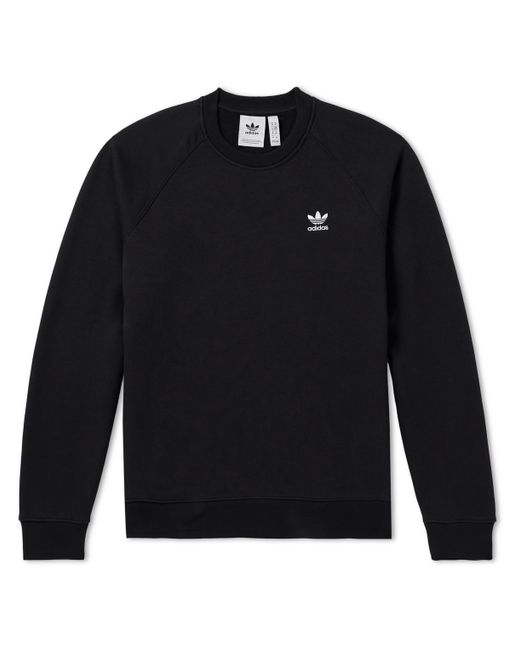 Adidas Originals Essential Logo-Embroidered Cotton-Blend Jersey Sweatshirt