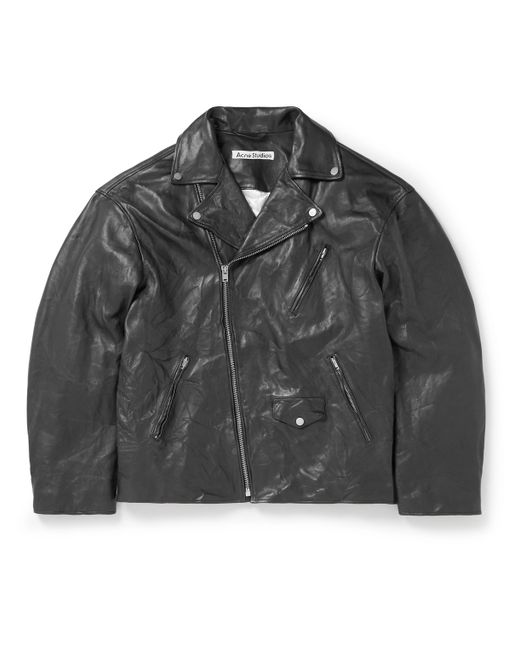 Acne Studios Liker Distressed Leather Biker Jacket