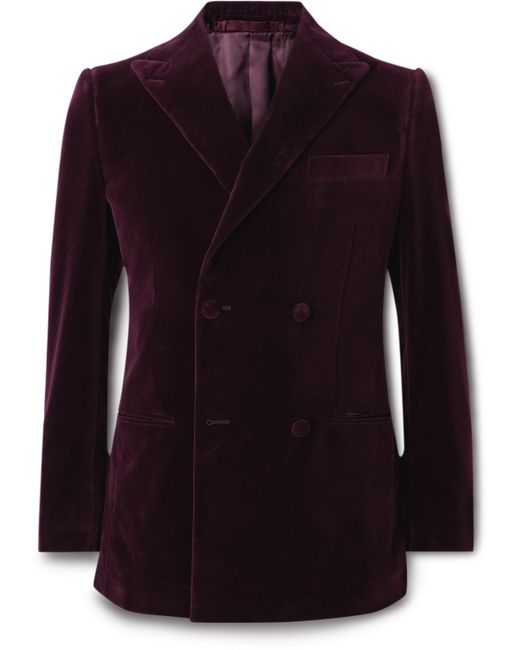 Kingsman Double-Breasted Cotton-Velvet Tuxedo Jacket