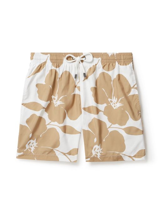 Canali Straight-Leg Mid-Length Floral-Print Swim Shorts