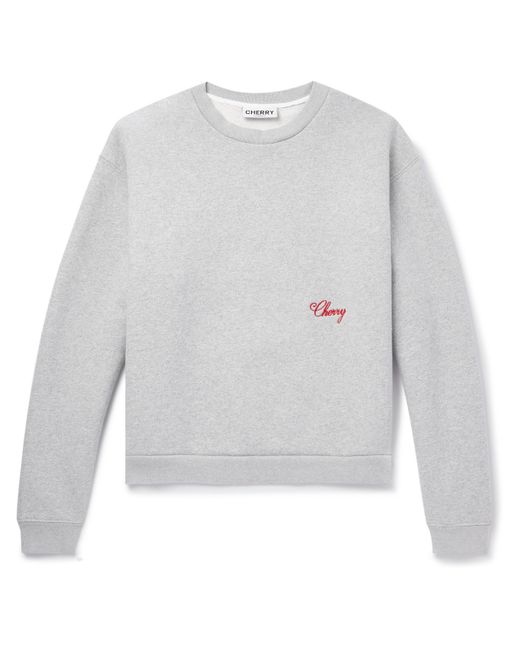 Cherry Los Angeles Logo-Embroidered Cotton-Blend Jersey Sweatshirt