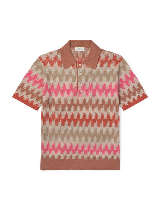 Piacenza 1733 Jacquard-Knit Linen and Cotton-Blend Polo Shirt