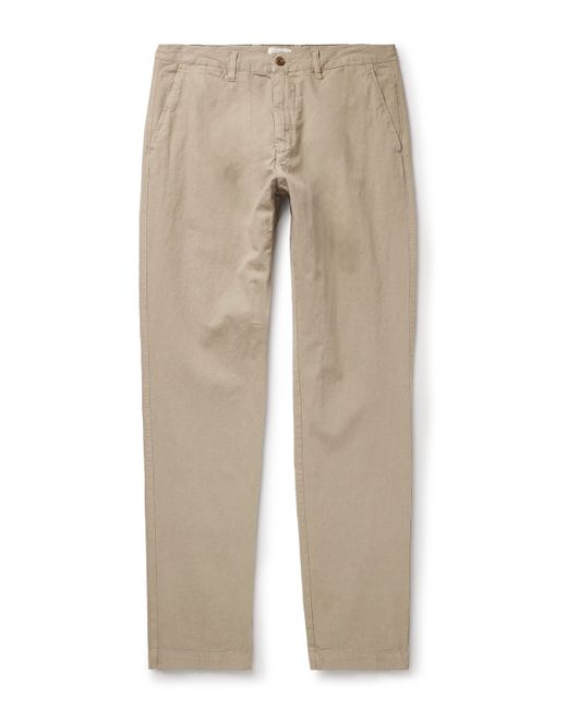 Hartford Tyron Slim-Fit Straight-Leg Cotton and Linen-Blend Trousers